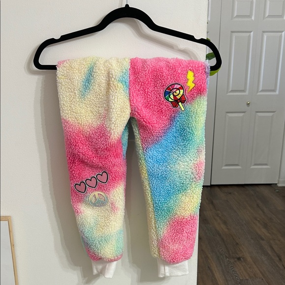 Lola + The Boys Other - Lola + The Boys Colorful Fleece Sweatsuit with Fun Patches